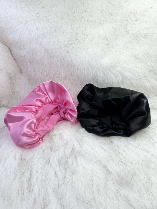 PINK SATIN BONNET